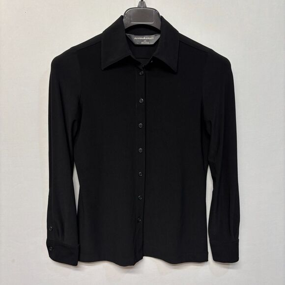 Norma Kamali Women Long Sleeve Blouse Top Button Shirt Size Small D014 -2 - Picture 1 of 15